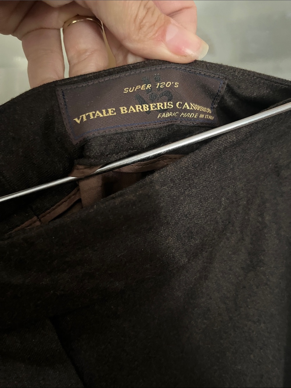 Brooks Brothers Wool Trousers 12 Brown Vitale Barberis Canonico Italy - Picture 6 of 11